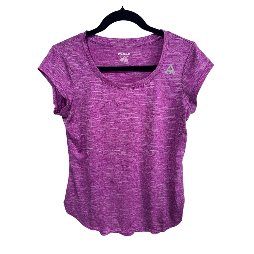 Reebok Women's Pink Space Dye Athletic Tee Workout Gym Top‎ Small